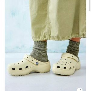 Size 8 bone white platform CROCS new in bag!